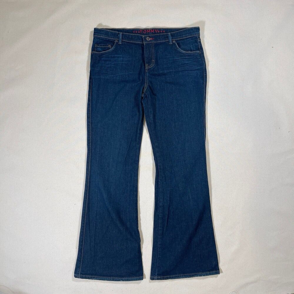 Women’s / Junior’s Vintage Blue Tommy Jeans Size 13 Bell Bottoms Flap Pockets
